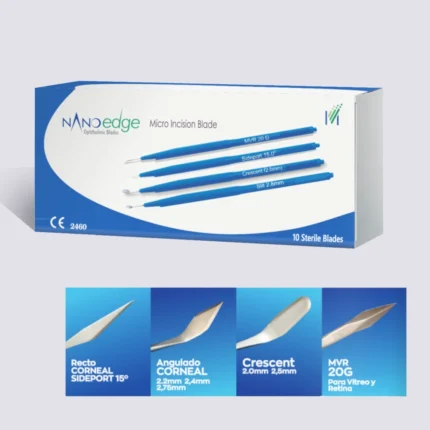 Cuchillete descartable de incisión oftalmico 15°,2.2mm,2.4mm,2.75mm,2.65mm-material medico oftalmologico