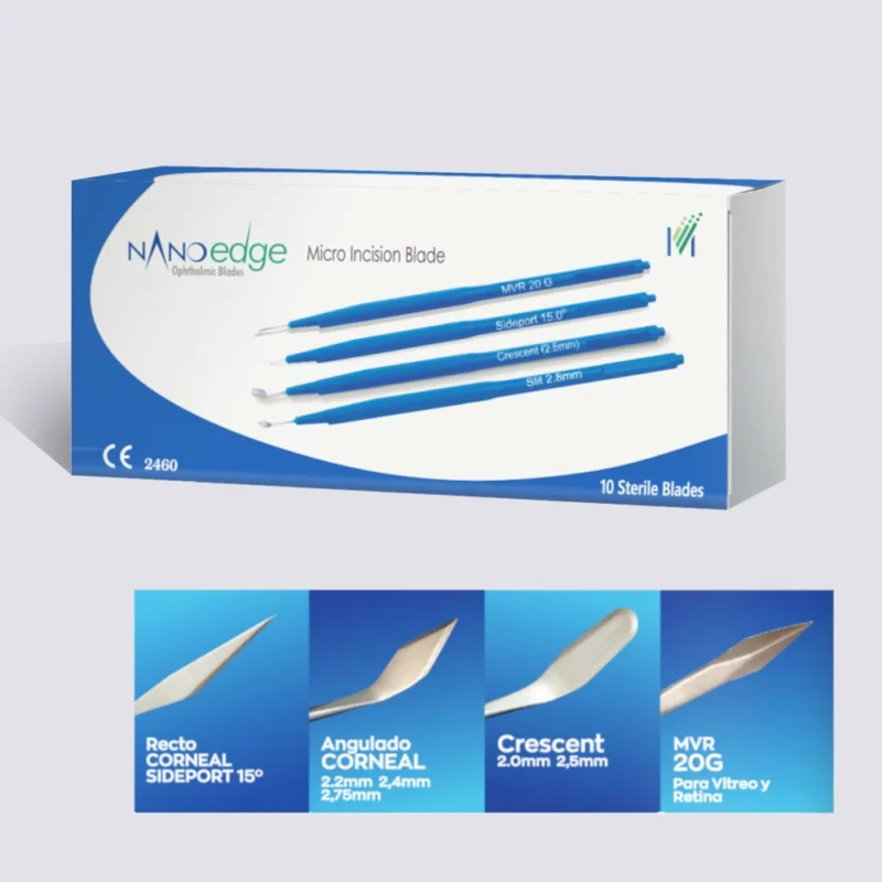 Cuchillete descartable de incisión oftalmico 15°,2.2mm,2.4mm,2.75mm,2.65mm-material medico oftalmologico